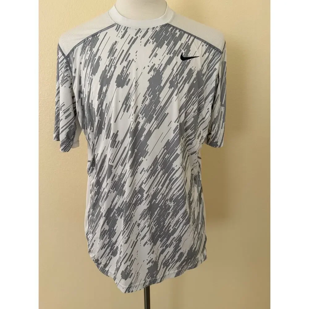 Nike Men Multicolor Gray/White Marbled Performance Short Sleeve T-Shirt Size XL - Picture 8 of 8